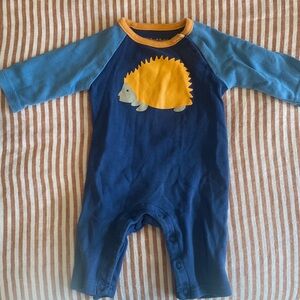 Dwell Studio for target hedgehog outfit 0-3 months blue orange cotton